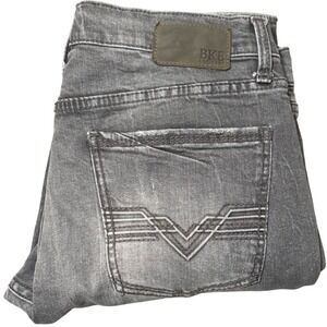 BKE‎ Jake Straight Jeans Mens Gray Distressed Denim Size 34x32